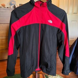 North Face Black & Red Windbreaker, Small
